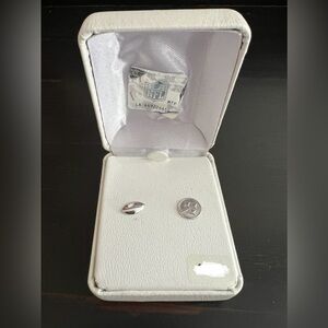 Official NFL Pittsburgh Steelers Earrings Pierced Sterling Silver Football NIB